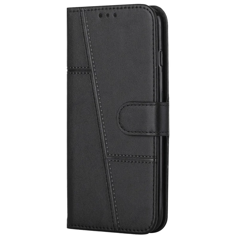 Stitching Design PU-Leder-Folio-Flip-Case-Ständer-Mappen-Handyhülle für Samsung Galaxy A13 4G – Schwarz