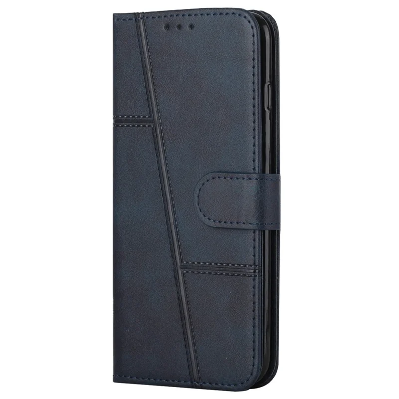 Stitching PU Leather Stand Wallet Phone Case Dual-sided Magnetic Clasp Cover for Samsung Galaxy A53 5G - Sapphire