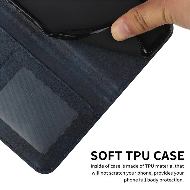 Stitching PU Leather Stand Wallet Phone Case Dual-sided Magnetic Clasp Cover for Samsung Galaxy A53 5G - Sapphire
