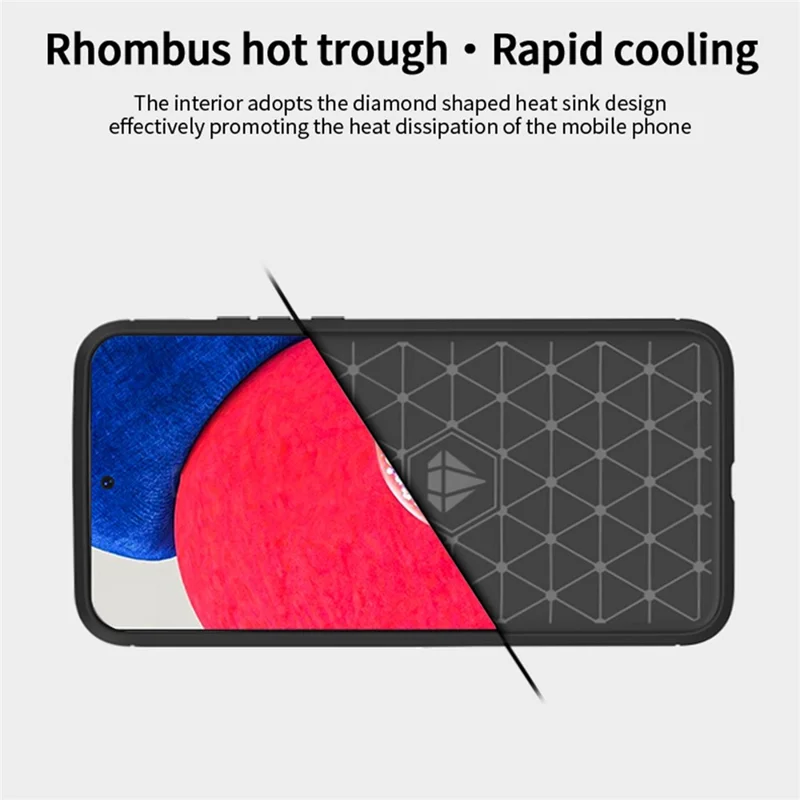 MOFI Carbon Fiber Texture Brushed Surface TPU Phone Case Scratch-resistant Protective Cover for Samsung Galaxy A53 5G - Red