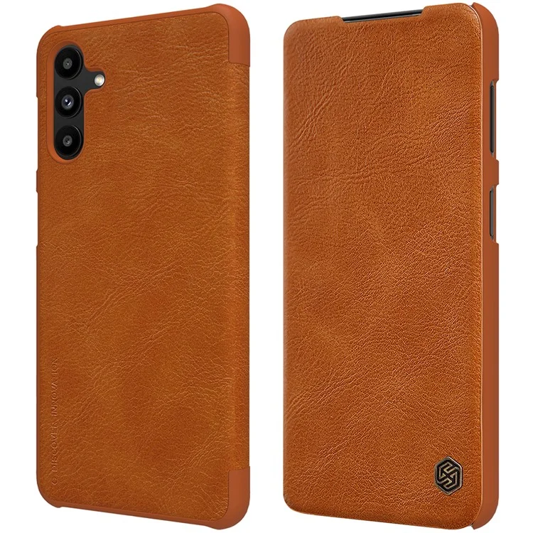 NILLKIN Qin Series PU Leather + PC Phone Case Anti-drop Anti-scratch Cover with Card Holder for Samsung Galaxy A13 5G / A04s 4G (164.7 x 76.7 x 9.1 mm) - Marrón