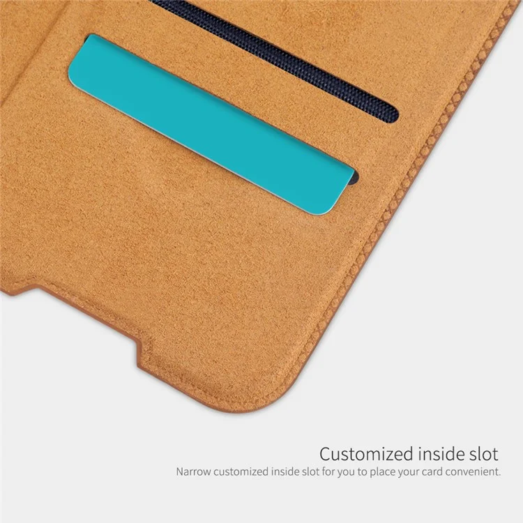 NILLKIN Qin Series PU Leather + PC Phone Case Anti-drop Anti-scratch Cover with Card Holder for Samsung Galaxy A13 5G / A04s 4G (164.7 x 76.7 x 9.1 mm) - Marrón