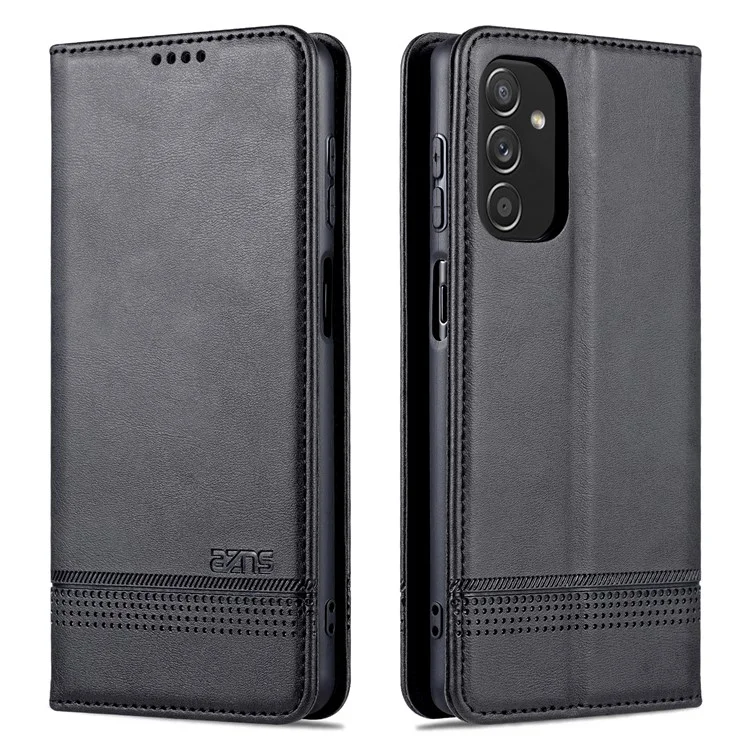 AZNS Magnetic Absorption PU Leather Flip Cover Stand Full Protection Wallet Phone Case for Samsung Galaxy M52 5G - Black