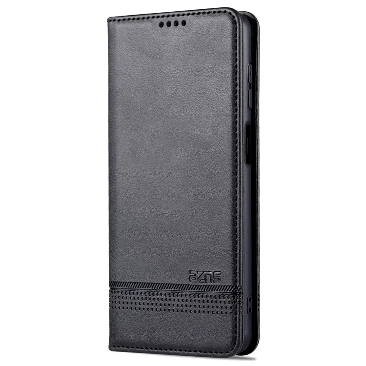 AZNS Magnetic Absorption PU Leather Flip Cover Stand Full Protection Wallet Phone Case for Samsung Galaxy M52 5G - Black