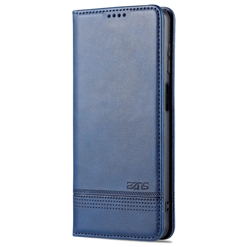AZNS Magnetic Absorption PU Leather Flip Cover Stand Full Protection Wallet Phone Case for Samsung Galaxy M52 5G - Blue