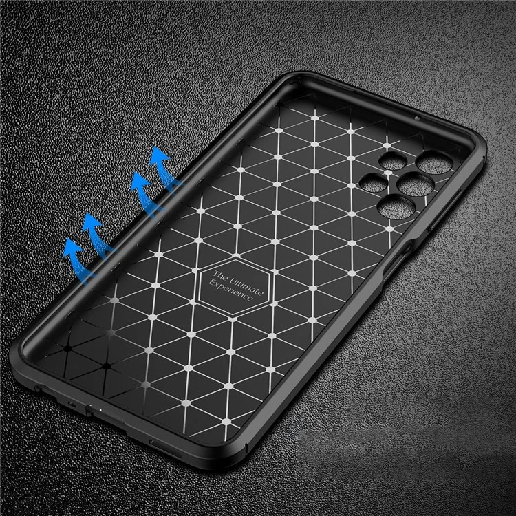 Para Samsung Galaxy A13 4G Textura de Fibra de Carbono Luz Delgada Bien Protegida TPU TPU Case de Vástago - Azul