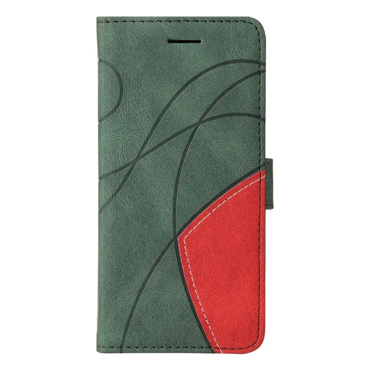For Samsung Galaxy A53 5G Leather Case Wallet Stand Color Splicing Phone Cover - Green