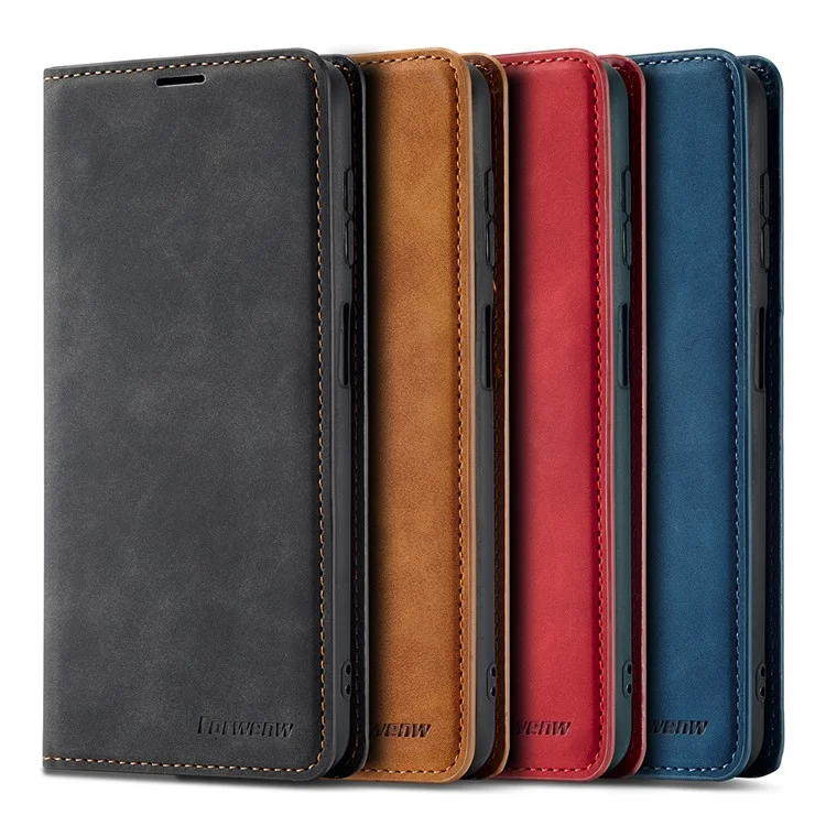 FORWENW Fantasy Series Skin-touch PU Leather Wallet Stand Phone Case Auto Closing Magnetic Cover for Samsung Galaxy A13 5G / A04s 4G (164.7 x 76.7 x 9.1 mm) - Black