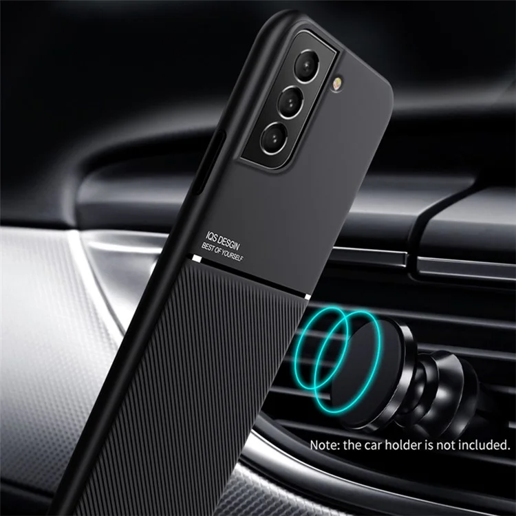Custodia per telefono in stile aziendale antigravità in TPU + pelle PU con copertura antiurto per Samsung Galaxy S22 5G - Nero