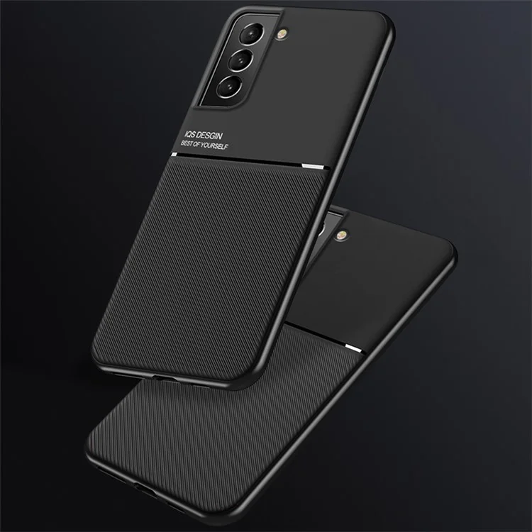 Custodia per telefono in stile aziendale antigravità in TPU + pelle PU con copertura antiurto per Samsung Galaxy S22 5G - Nero
