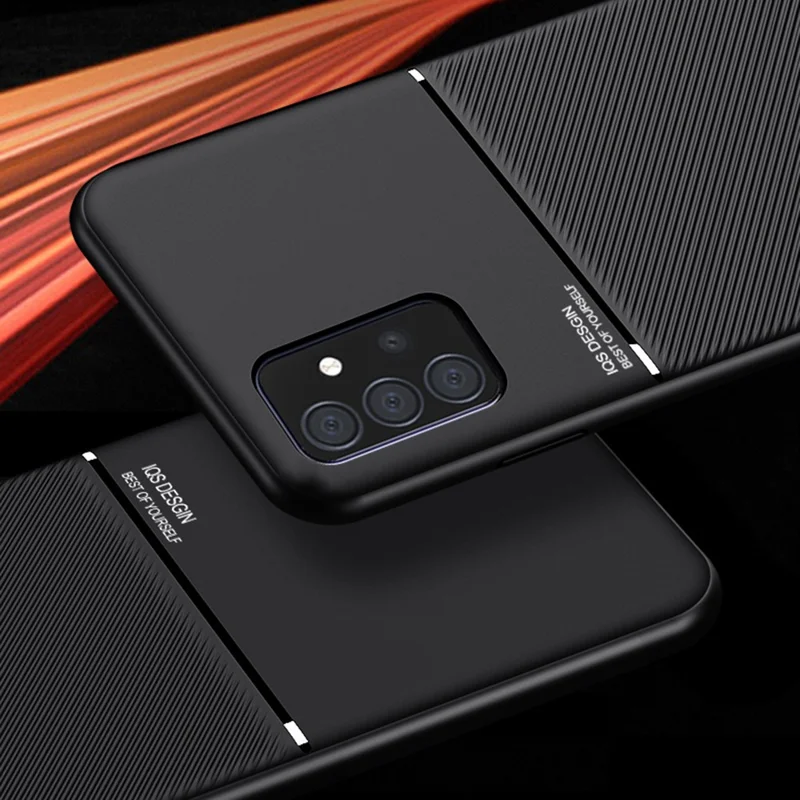 Custodia antiurto per telefono con lastra di metallo magnetica incorporata Antigraffio Custodia per telefono Shell per Samsung Galaxy A52 4G / A52s 5G / A52 5G - Nero