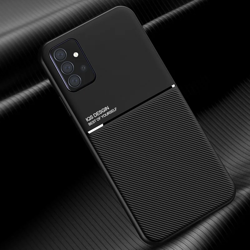 Custodia antiurto per telefono con lastra di metallo magnetica incorporata Antigraffio Custodia per telefono Shell per Samsung Galaxy A52 4G / A52s 5G / A52 5G - Nero