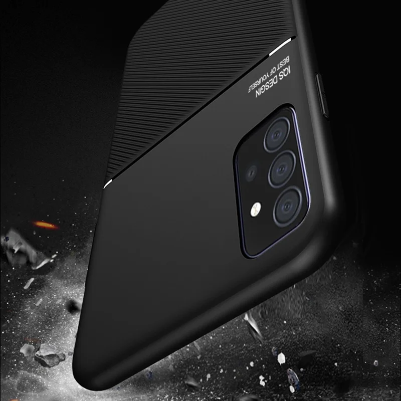 Custodia antiurto per telefono con lastra di metallo magnetica incorporata Antigraffio Custodia per telefono Shell per Samsung Galaxy A52 4G / A52s 5G / A52 5G - Nero