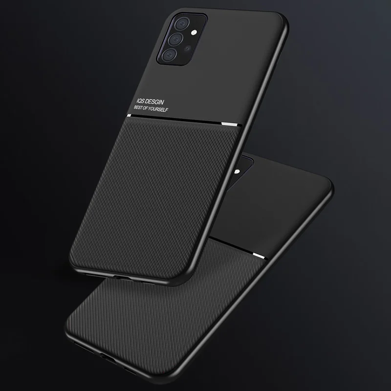 Custodia antiurto per telefono con lastra di metallo magnetica incorporata Antigraffio Custodia per telefono Shell per Samsung Galaxy A52 4G / A52s 5G / A52 5G - Nero