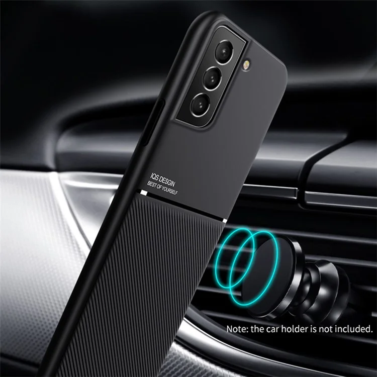 Anti-dust Shockproof Mobile Phone Case TPU + PU Leather Smartphone Cover for Samsung Galaxy S22 Ultra 5G - Black