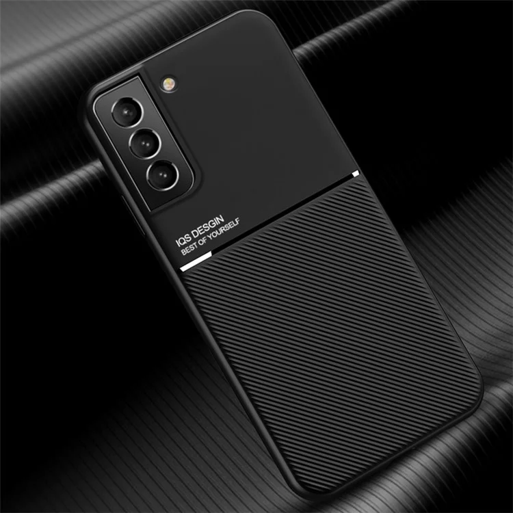 Anti-dust Shockproof Mobile Phone Case TPU + PU Leather Smartphone Cover for Samsung Galaxy S22 Ultra 5G - Black