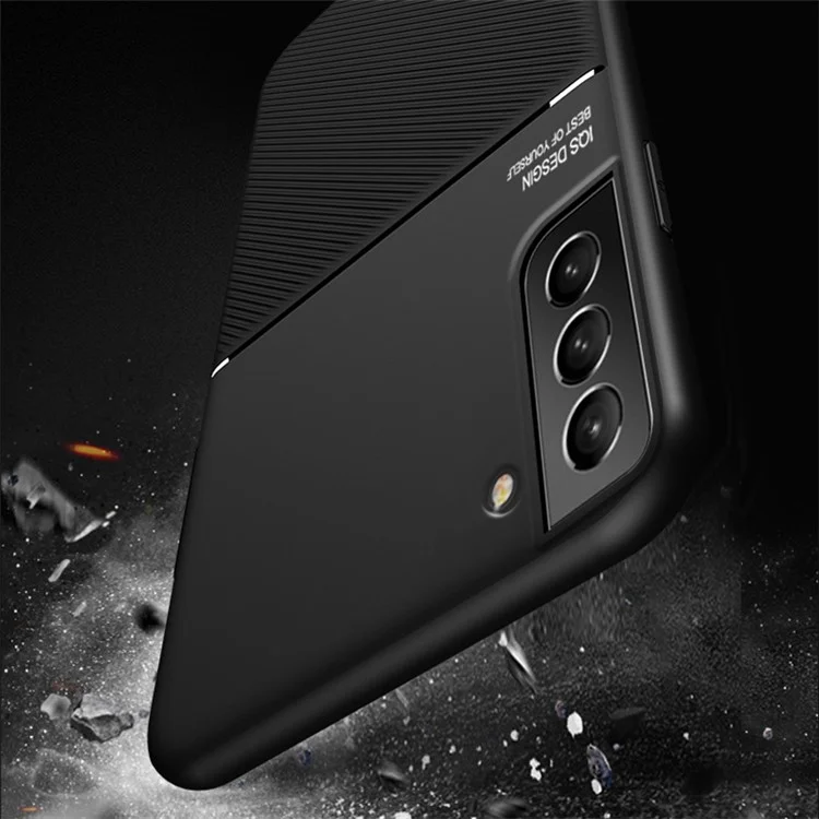 Anti-dust Shockproof Mobile Phone Case TPU + PU Leather Smartphone Cover for Samsung Galaxy S22 Ultra 5G - Black