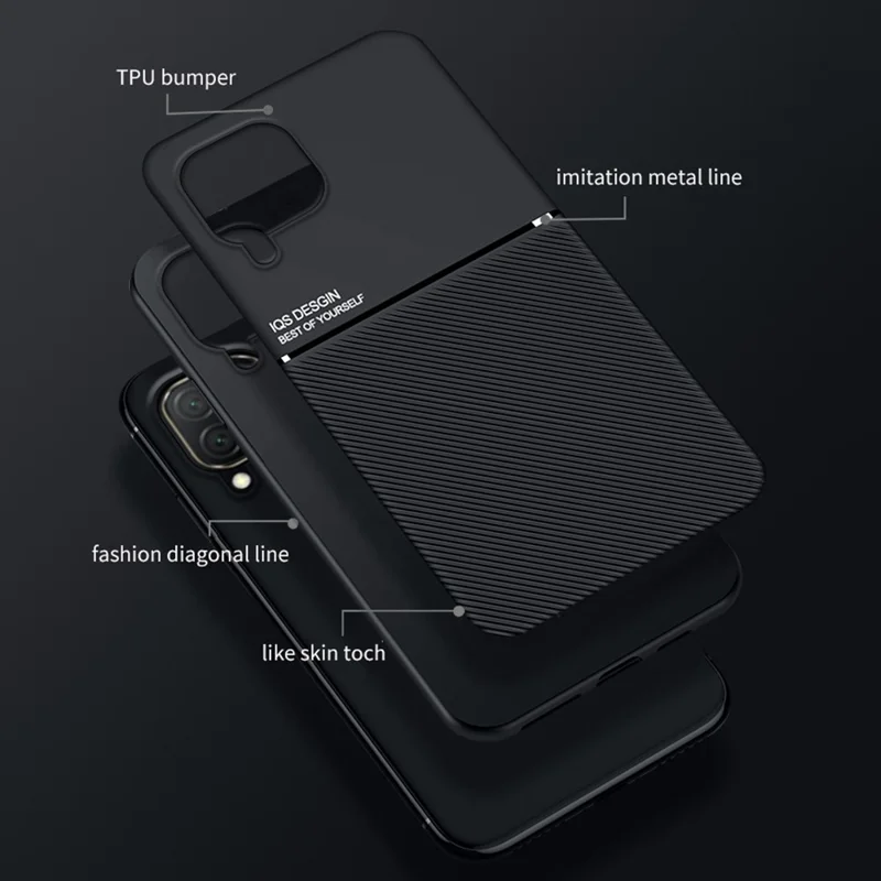 Строительный Стиль Бизнес -стиля Shock Phone Case TPU + PU Кожаный Покрытый Защитный Обложка Для Samsung Galaxy A22 4G (версия Eu)/m32 (глобальная Версия) - Зеленый