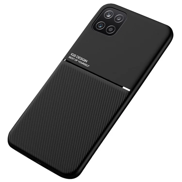 Custodia per telefono antiurto in TPU + PU con rivestimento in pelle resistente agli urti e protezione anti-caduta per Samsung Galaxy A22 5G (versione EU) - Nero