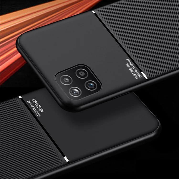 Custodia per telefono antiurto in TPU + PU con rivestimento in pelle resistente agli urti e protezione anti-caduta per Samsung Galaxy A22 5G (versione EU) - Nero