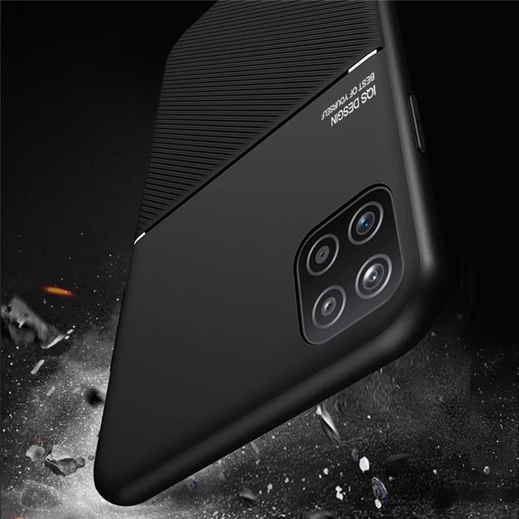 Étui de Téléphone à L'épreuve du Choc TPU + PU Couverture de Protection Anti-automne Enrobée Pour Samsung Galaxy A22 5G (version Ue) - Bleu