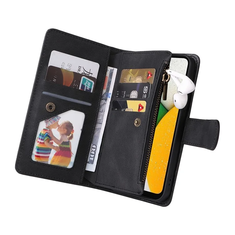 Custodia Per Telefono Tascabile a Strisce di Impronta Stupst Sterga Stand Che Interno Per Samsung Galaxy A03 (164,2 x 75,9 x 9,1 Mm) - Nero