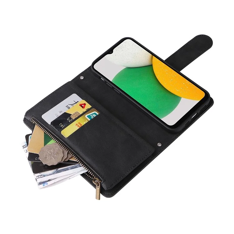 Custodia Per Telefono Tascabile a Strisce di Impronta Stupst Sterga Stand Che Interno Per Samsung Galaxy A03 (164,2 x 75,9 x 9,1 Mm) - Nero