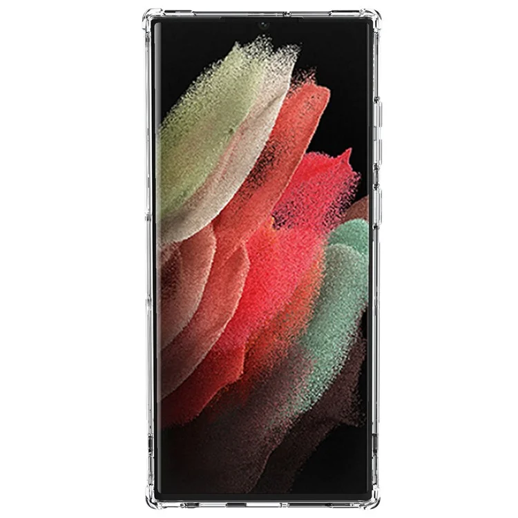 NILLKIN Nature TPU Pro Series Anti-fall Scratch-resistant PC + TPU Dual Protection Clear Phone Case Protective Cover for Samsung Galaxy S22 Ultra 5G - Transparente