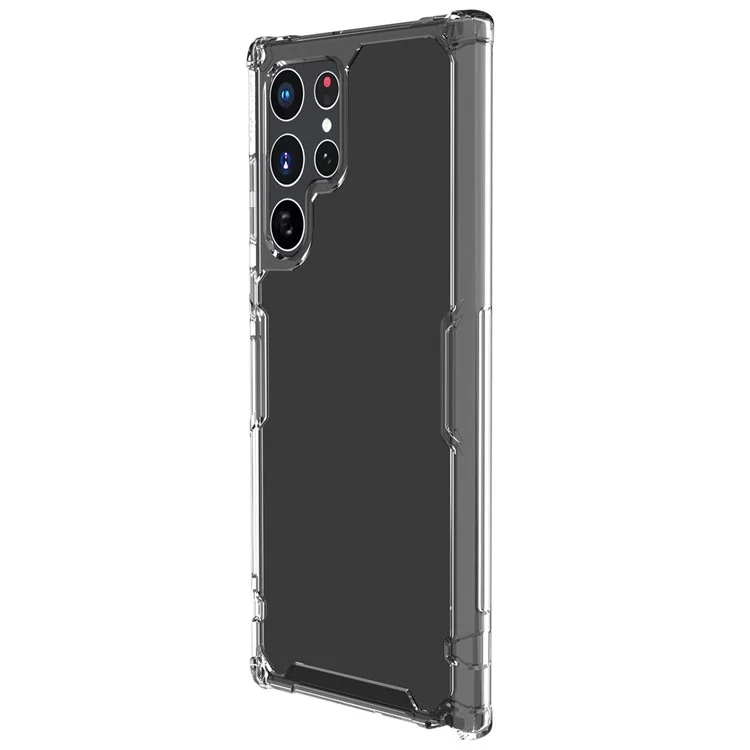 NILLKIN Nature TPU Pro Series Anti-fall Scratch-resistant PC + TPU Dual Protection Clear Phone Case Protective Cover for Samsung Galaxy S22 Ultra 5G - Transparente
