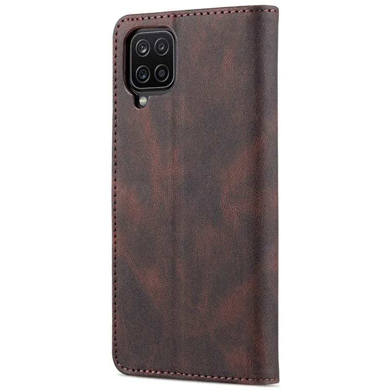 AZNS Full Protection Leather Case Scratch-proof Wallet Stand Phone Cover for Samsung Galaxy A22 4G (EU Version) - Brown