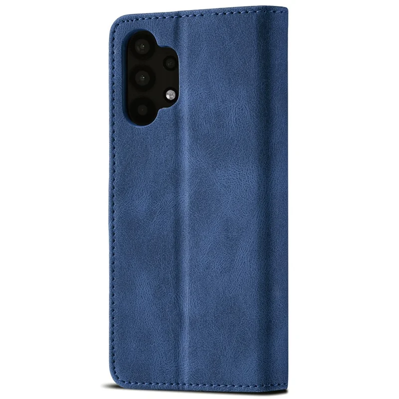 AZNS Magnetic Clasp Leather Case Drop-proof Fully Wrapped Wallet Stand Phone Cover for Samsung Galaxy A32 4G (EU Version) - Blue