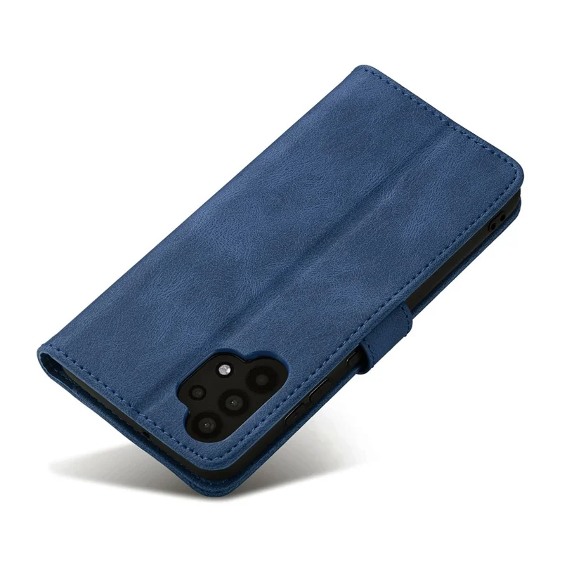 AZNS Magnetic Clasp Leather Case Drop-proof Fully Wrapped Wallet Stand Phone Cover for Samsung Galaxy A32 4G (EU Version) - Blue