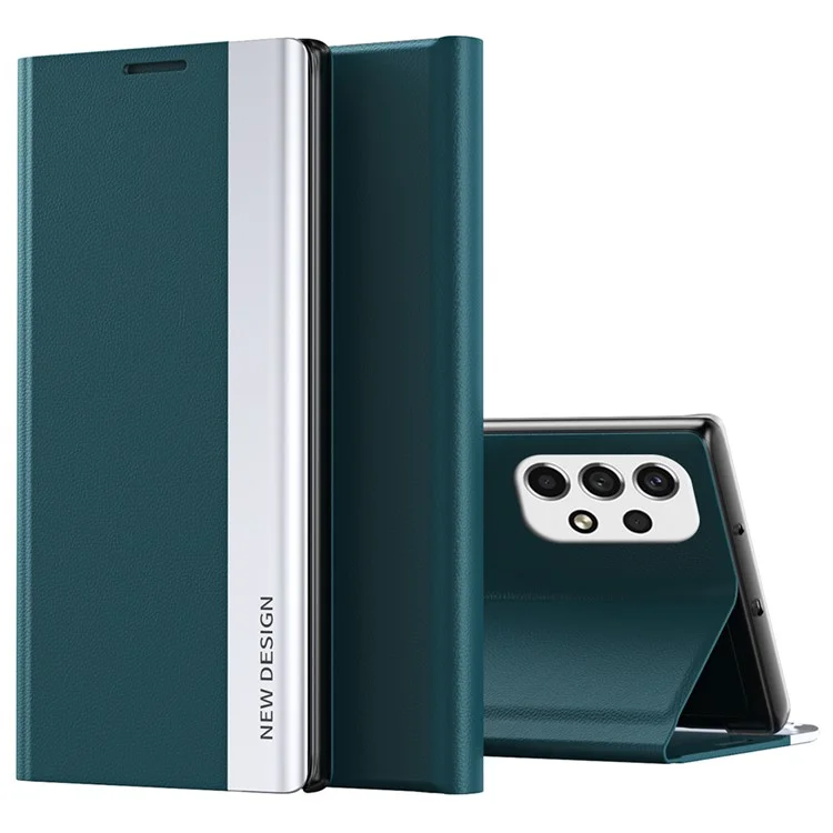 Funda de teléfono de piel sintética de pie para Samsung Galaxy A33 5G - Verde
