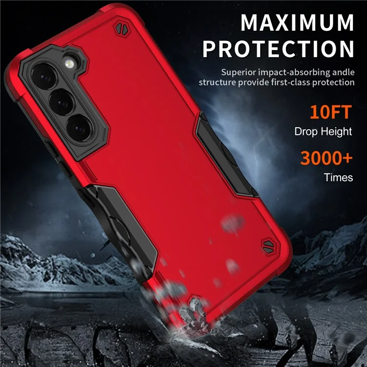Impact Hybride Impact Antidérapant Soft TPU TPU Hard PC Protective Téléphone Pour Samsung Galaxy S22 + 5G - or Rose