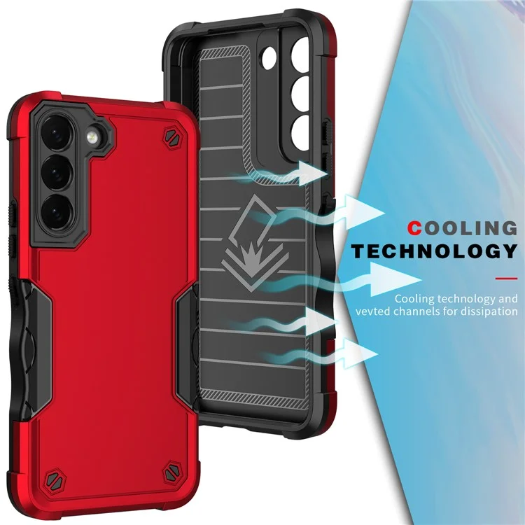 Impact Hybride Impact Antidérapant Soft TPU TPU Hard PC Protective Téléphone Pour Samsung Galaxy S22 + 5G - or Rose