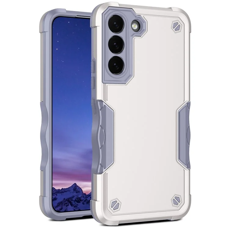 Anti-Drop Hard PC Back Soft TPU Shockproof Protective Case for Samsung Galaxy S22 5G - White