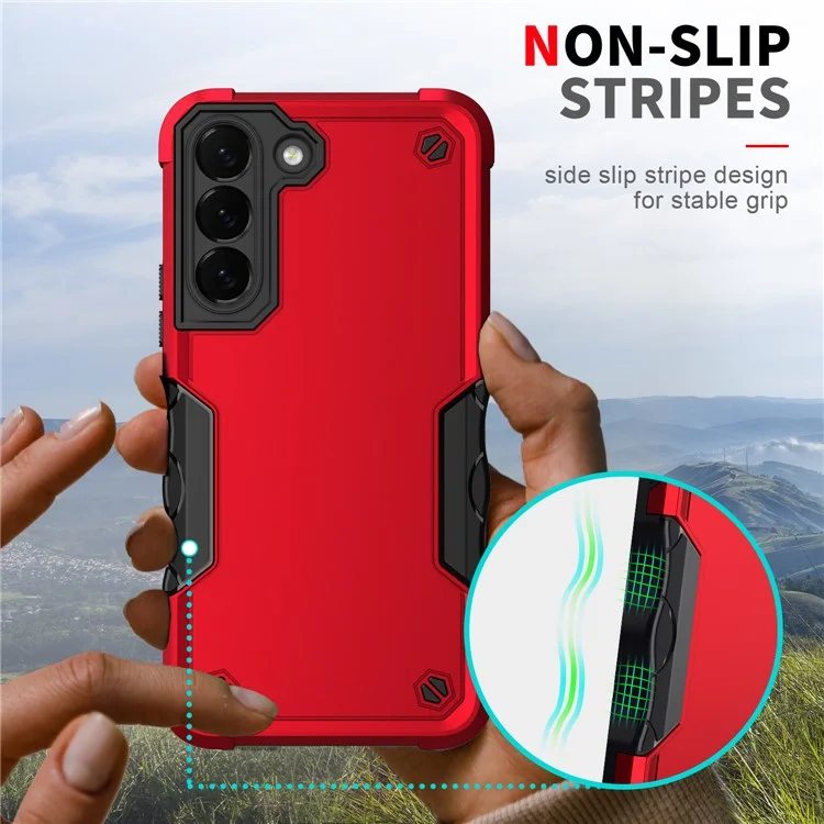 Anti-Drop Hard PC Back Soft TPU Shockproof Protective Case for Samsung Galaxy S22 5G - White