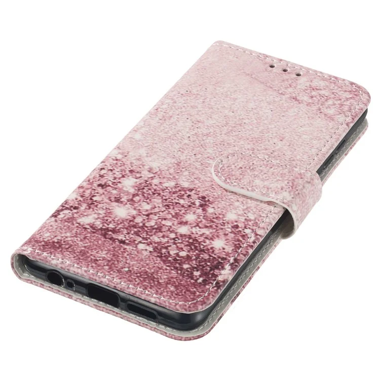 Pattern Printing Leather Case Wallet Stand Phone Cover Shell for Samsung Galaxy A13 5G / A04s 4G (164.7 x 76.7 x 9.1 mm) - Rose Gold