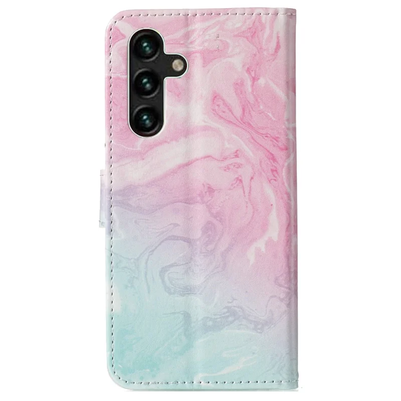 Pattern Printing Leather Case Wallet Stand Phone Cover Shell for Samsung Galaxy A13 5G / A04s 4G (164.7mm) - Pink / Green