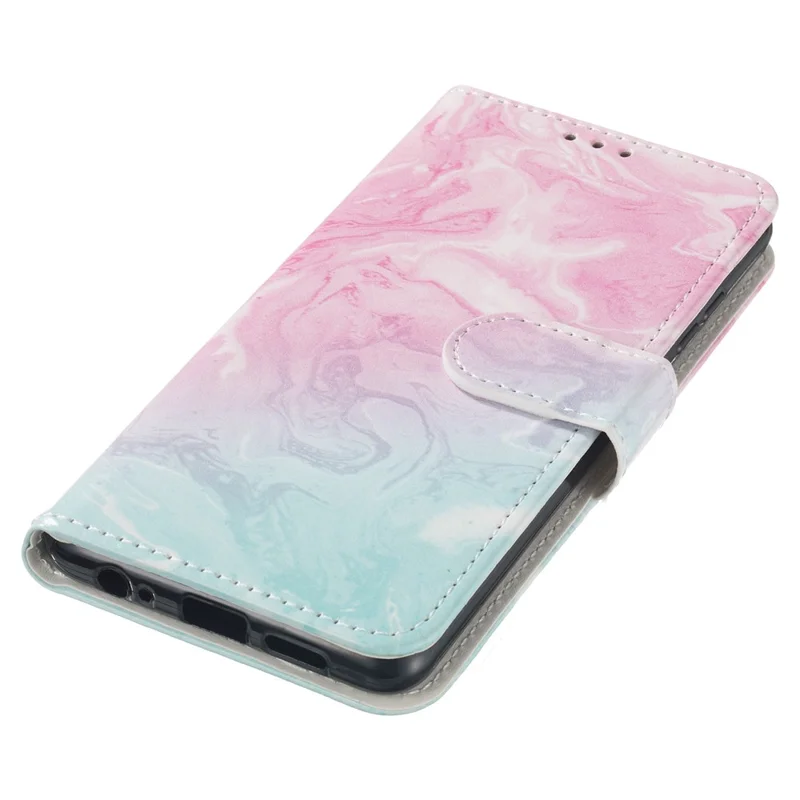 Pattern Printing Leather Case Wallet Stand Phone Cover Shell for Samsung Galaxy A13 5G / A04s 4G (164.7mm) - Pink / Green