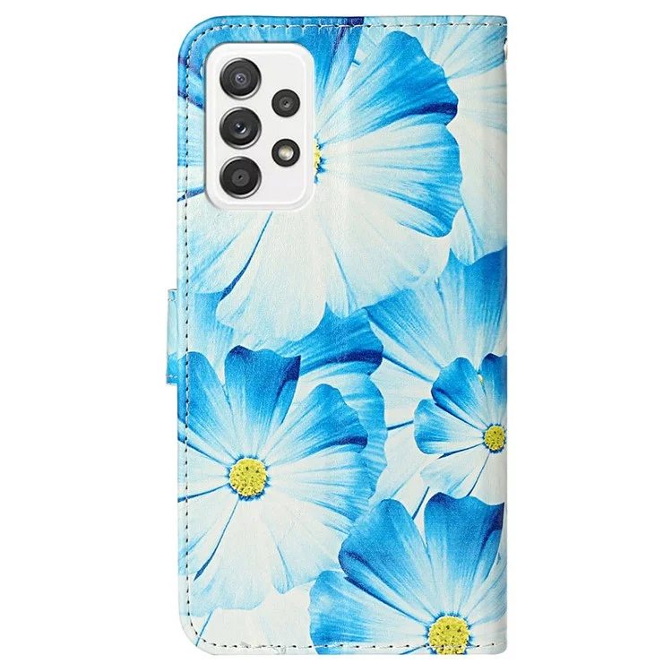 Étui de téléphone Portefeuille avec Support Pliable et Fermoir Magnétique en Similicuir PU et TPU pour Samsung Galaxy A33 5G - Orchidées