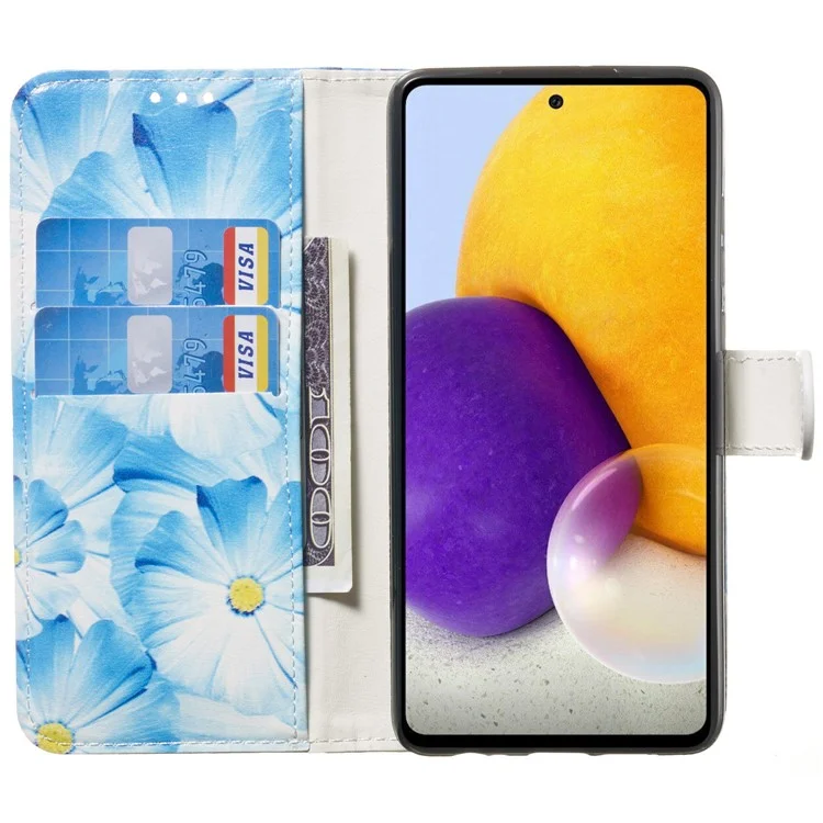 Étui de téléphone Portefeuille avec Support Pliable et Fermoir Magnétique en Similicuir PU et TPU pour Samsung Galaxy A33 5G - Orchidées