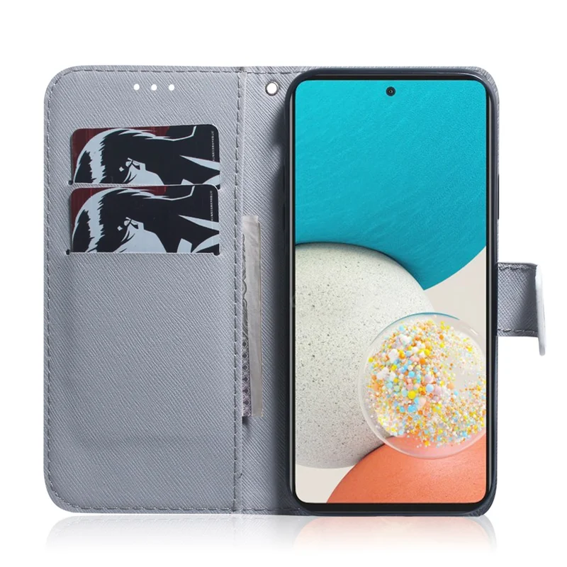 Stand Function Pattern Printing Wallet Mobile Phone Cover PU Leather Magnetic Protective Case for Samsung Galaxy A53 5G - Wolf