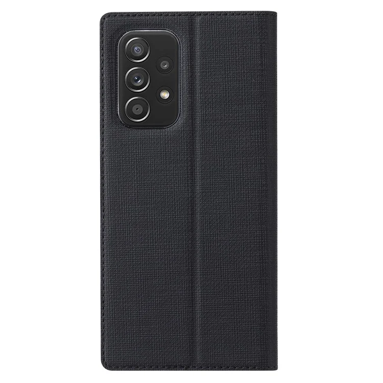 Capa de telefone móvel VILI DMX Series Scratch-proof PU Leather Stand com fecho magnético automático e compartimento para cartão para Samsung Galaxy A53 5G - Preto