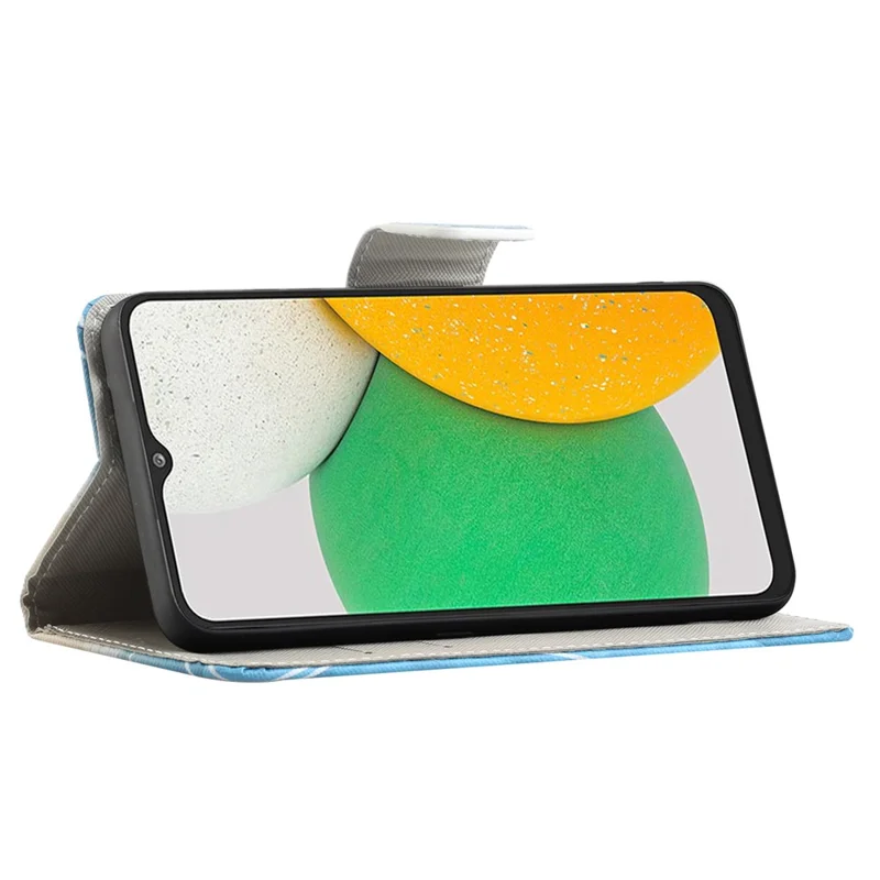 Cross Texture PU Leather Flip Protective Cover Stand Pattern Printing Wallet Phone Case for Samsung Galaxy A03 Core - Green Tree