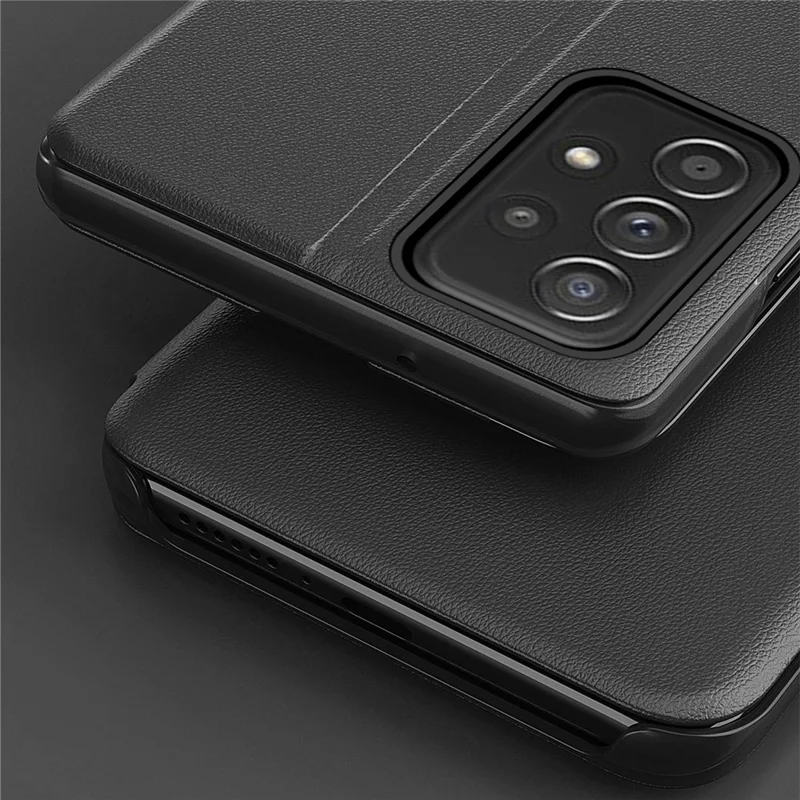 Case View Window PU Leather Stand Cover for Samsung Galaxy A73 5G - Sapphire