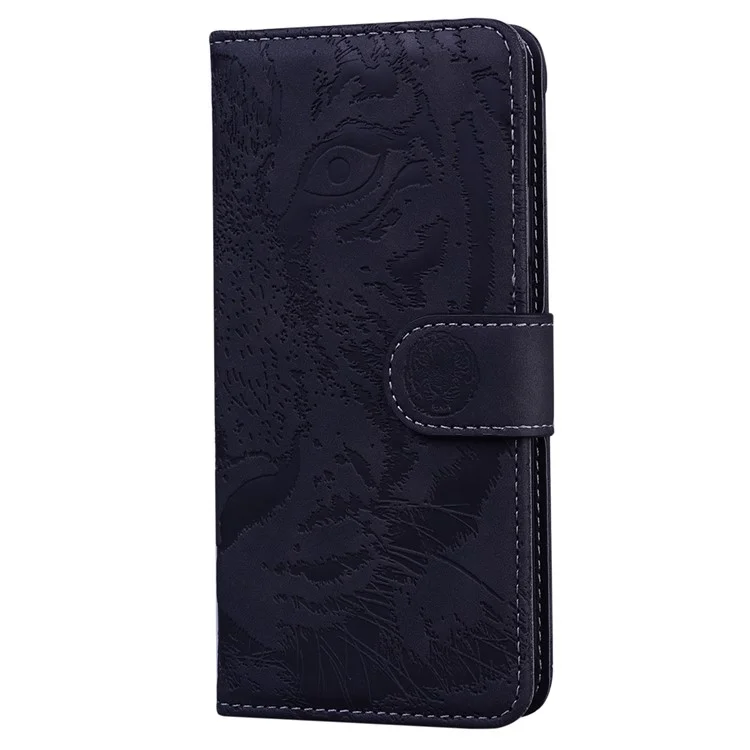 Pour Samsung Galaxy A53 5G Flip Leather Case Protective Phone Cover Imprinting Tiger Pattern Supporting Stand Wallet - Black