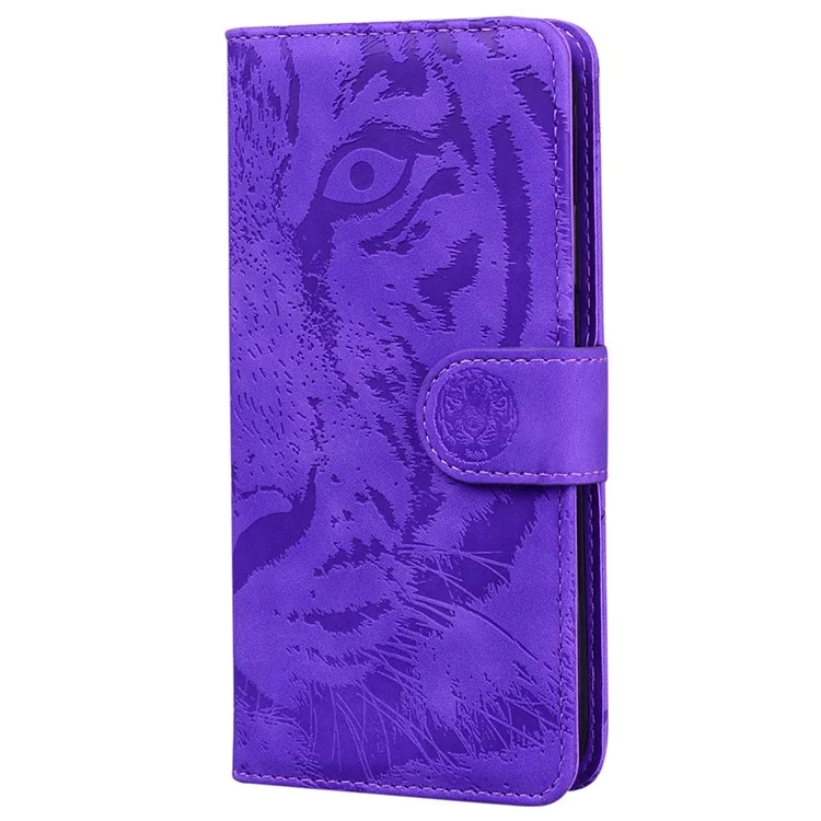 Flip Mobile Phone Bag Case Imprinting Tiger Pattern PU Leather Protective Phone Cover with Stand Wallet for Samsung Galaxy A13 4G - Lila