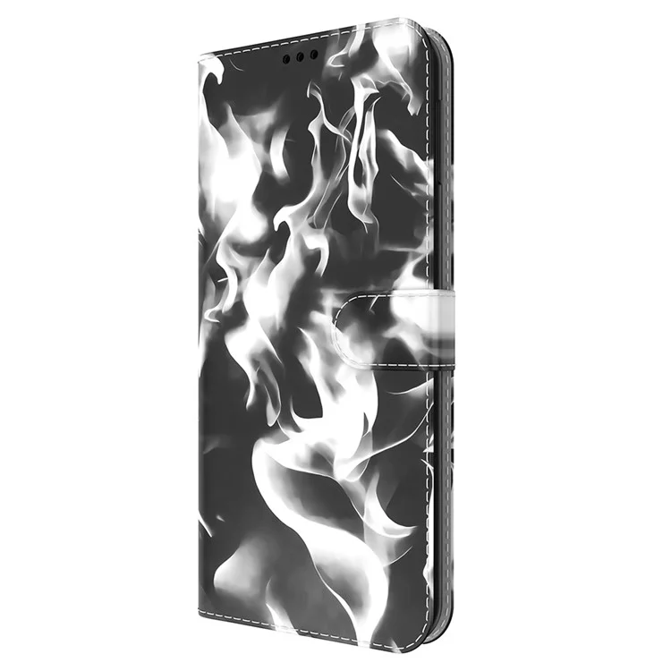 For Samsung Galaxy A53 5G Fashionable Fog Pattern TPU+PU Leather Magnetic Closure Wallet Phone Case Cover - Black