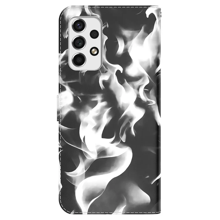 For Samsung Galaxy A53 5G Fashionable Fog Pattern TPU+PU Leather Magnetic Closure Wallet Phone Case Cover - Black